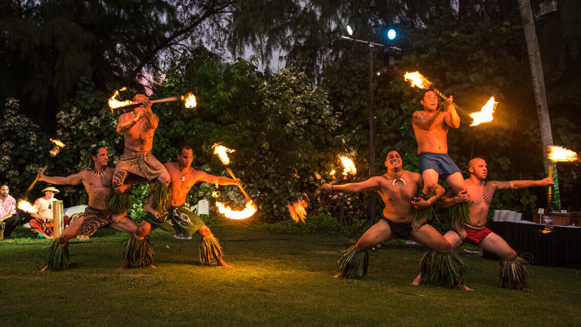 fire dancers doing acrobatics