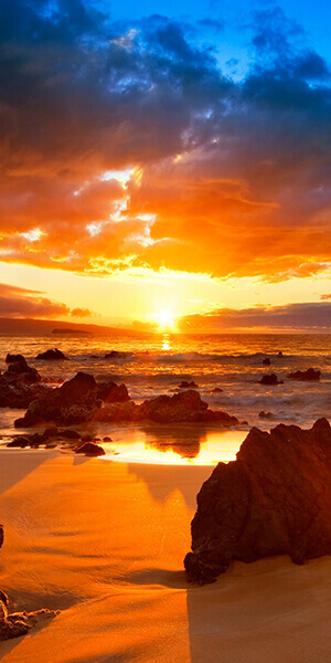hawaiian beach sunset