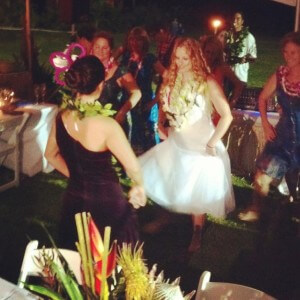 audience participation at bridal hula lesson